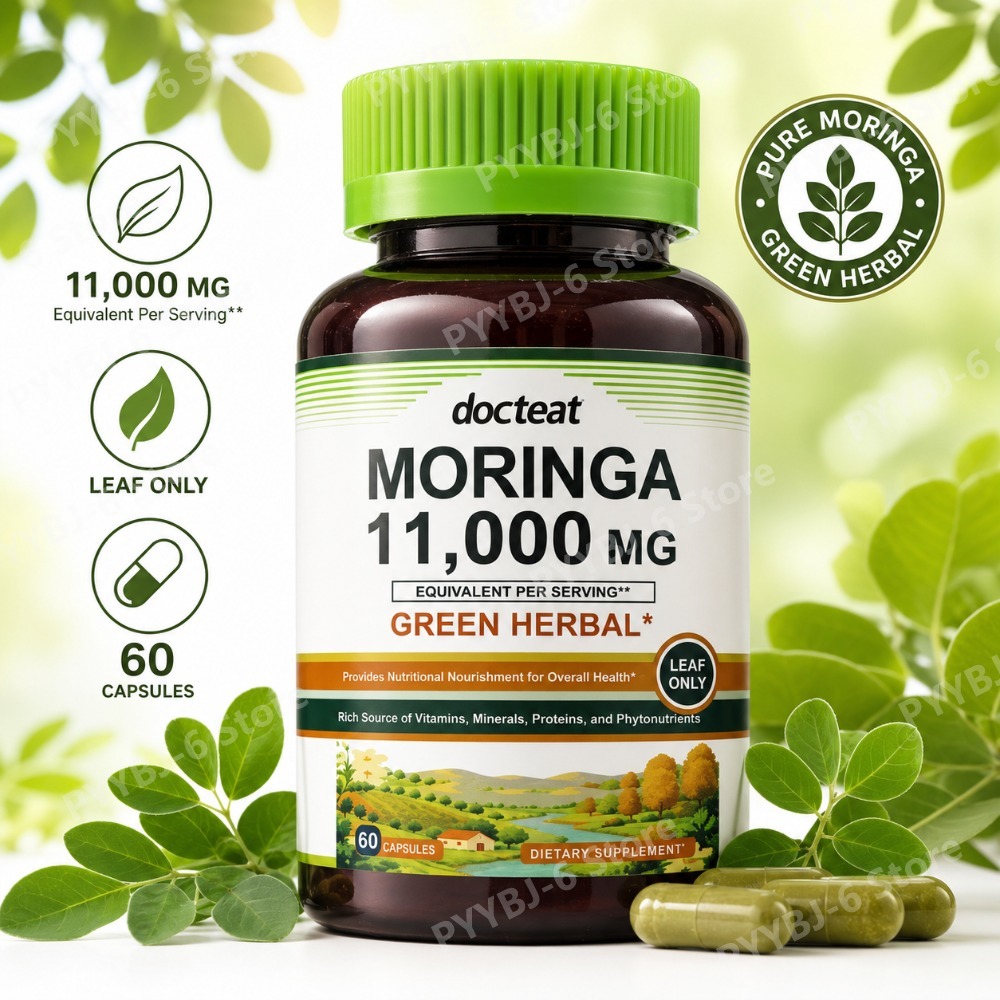 Green Herbal Wellness - Moringa 11000mg Groene Kruidensupplement 60 Capsules